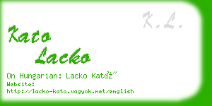 kato lacko business card